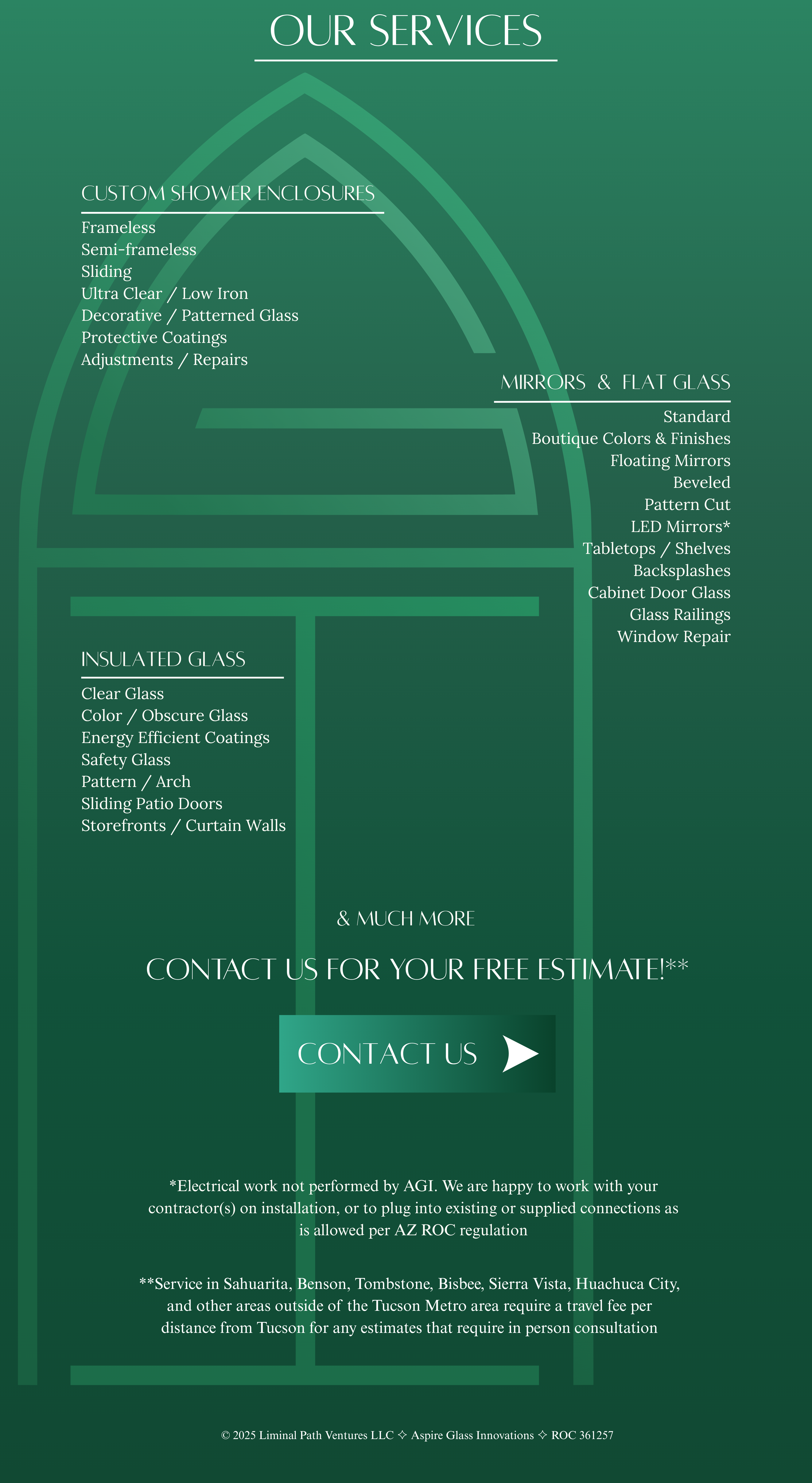 Services - Custom Showers, Mirrors, Art Glass, Insulated Glass